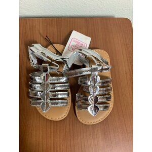 NWT Swiggles Strappy Sandals Silver Y2K Summer Toddler Girls Size 6